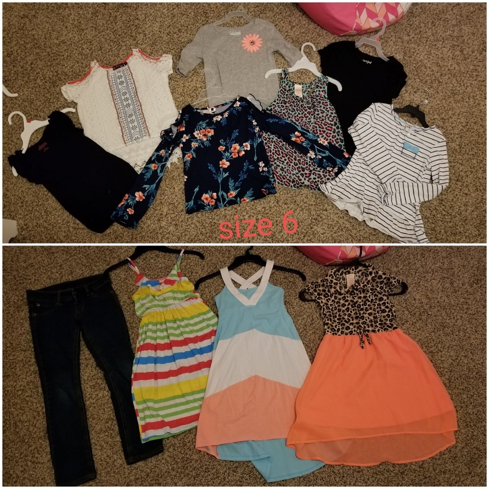 Lot of girls clothes size 6 dresses jeans shirts